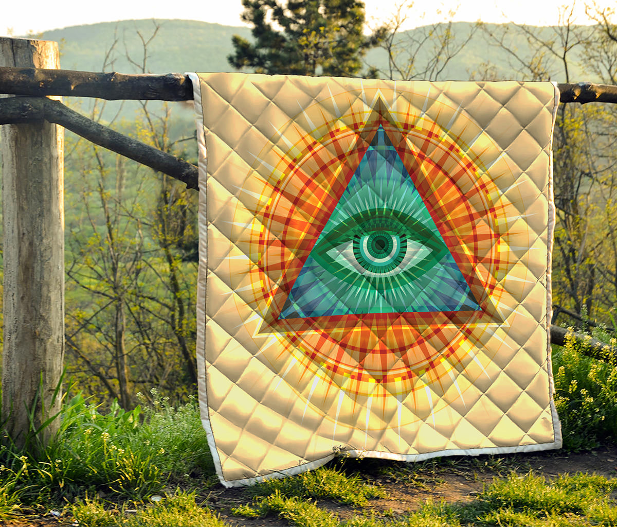 Illuminati Eye of Providence Print Quilt