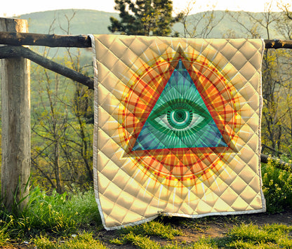 Illuminati Eye of Providence Print Quilt