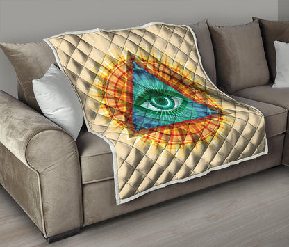 Illuminati Eye of Providence Print Quilt