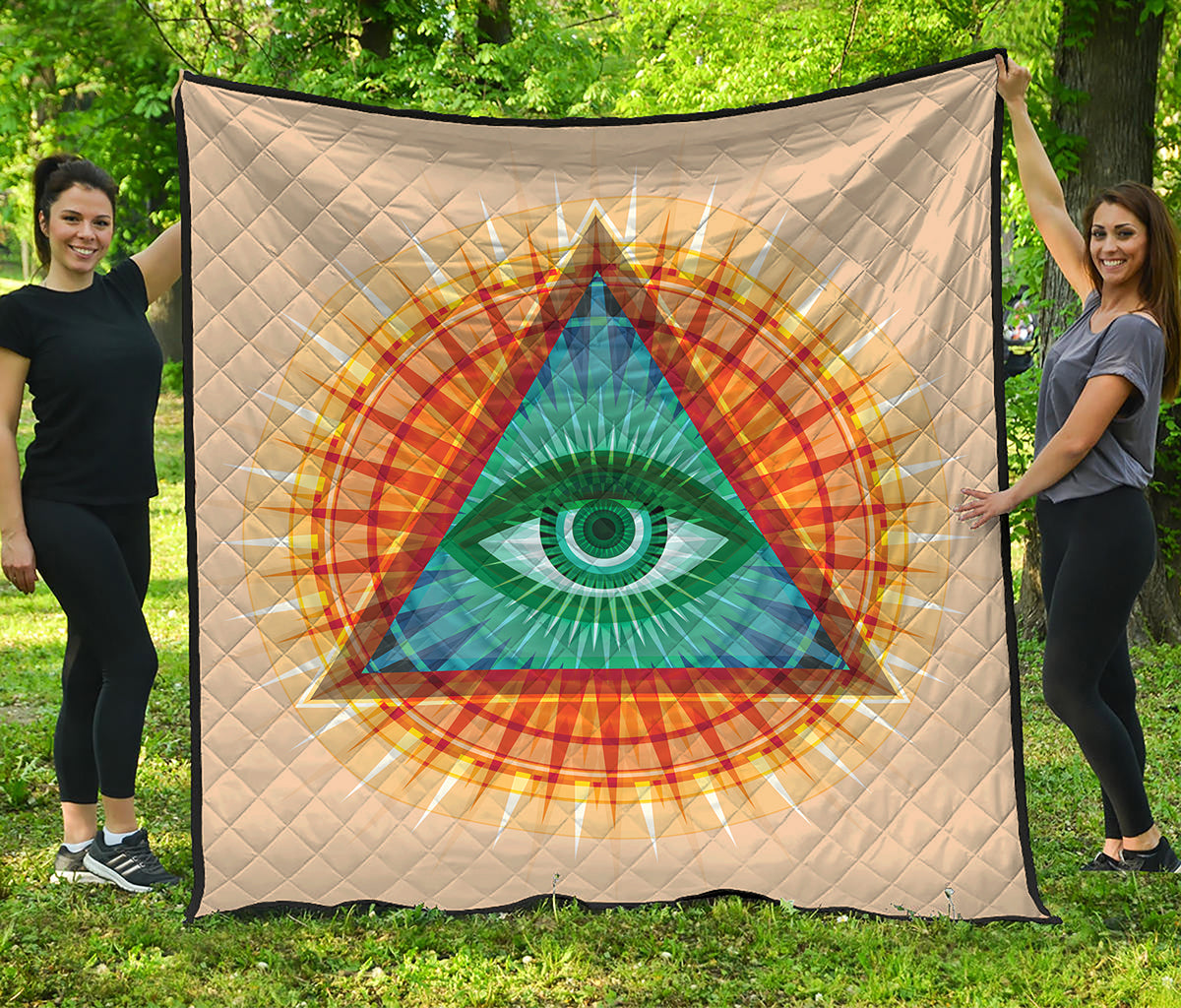 Illuminati Eye of Providence Print Quilt