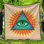 Illuminati Eye of Providence Print Quilt