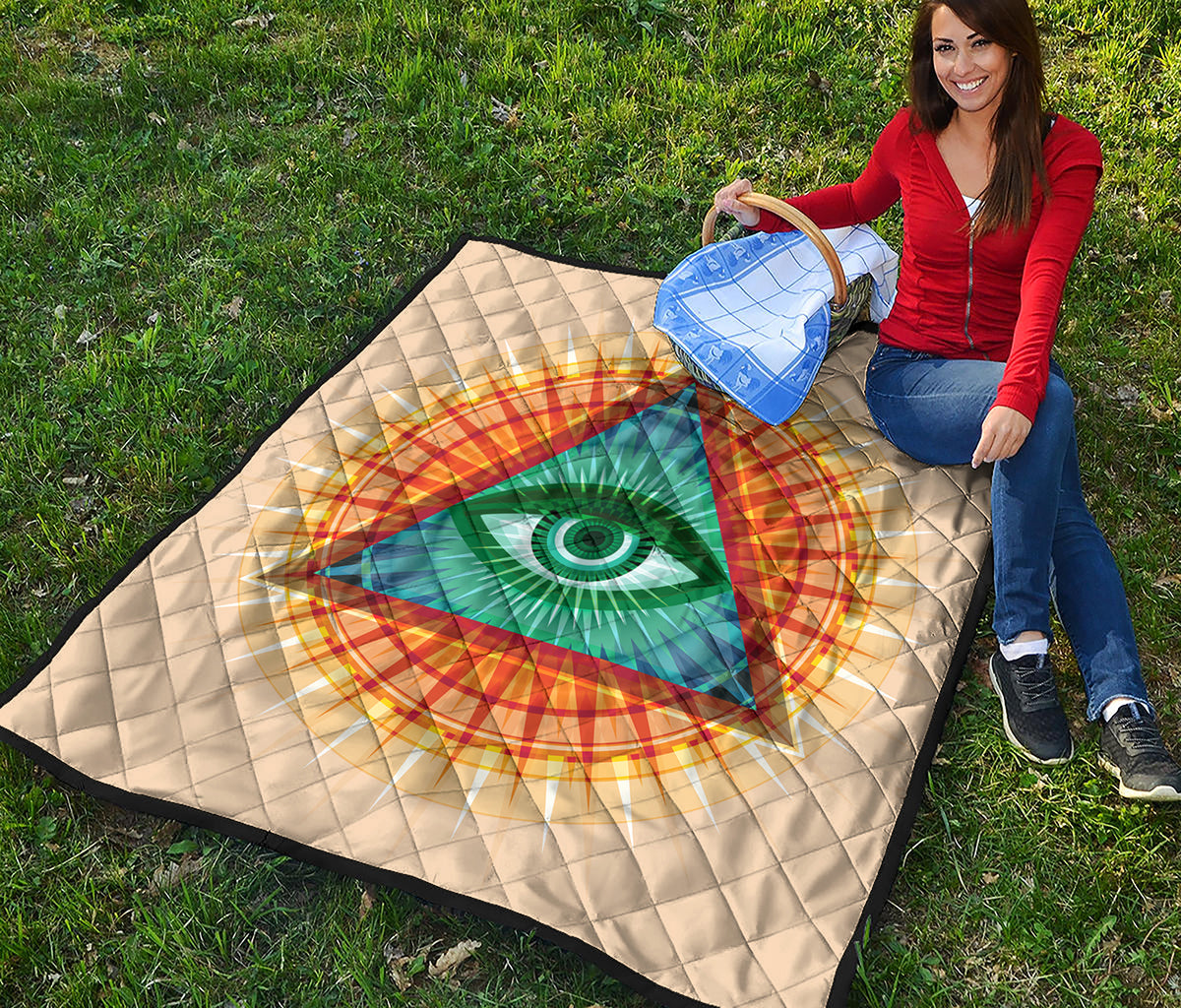 Illuminati Eye of Providence Print Quilt