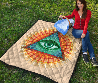 Illuminati Eye of Providence Print Quilt