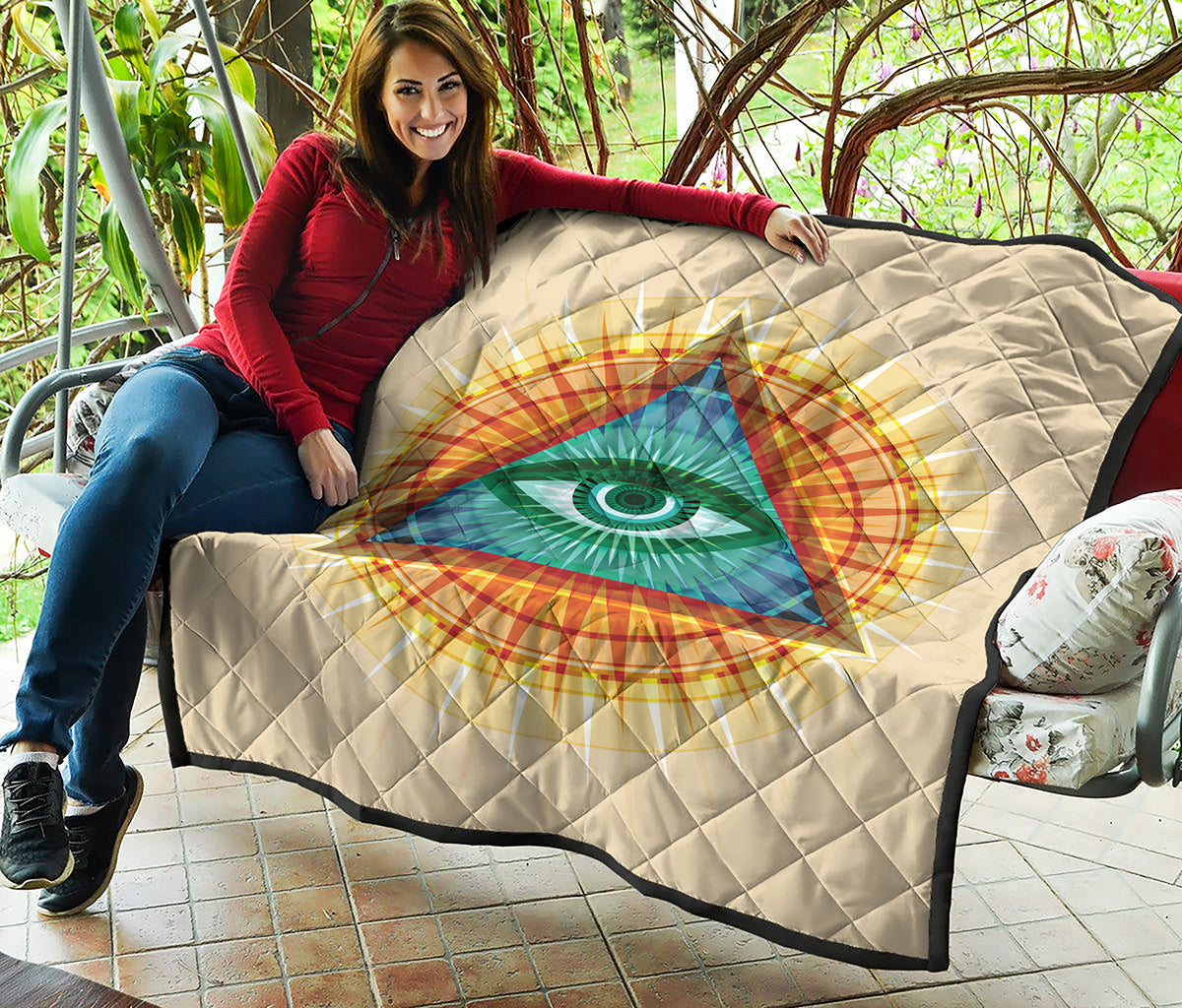 Illuminati Eye of Providence Print Quilt