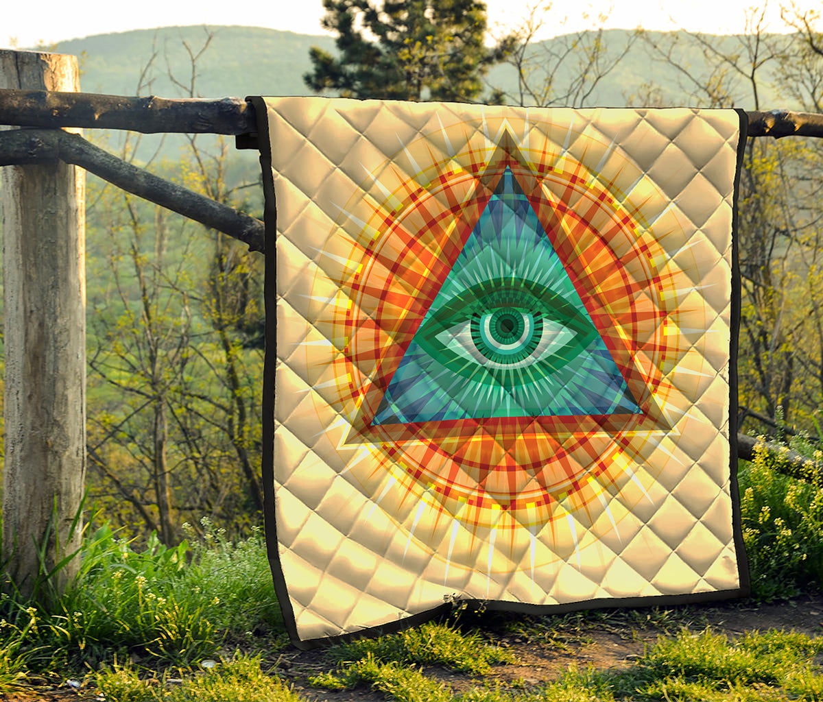 Illuminati Eye of Providence Print Quilt