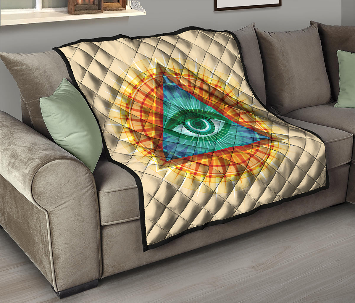 Illuminati Eye of Providence Print Quilt