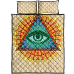Illuminati Eye of Providence Print Quilt Bed Set