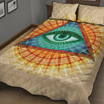 Illuminati Eye of Providence Print Quilt Bed Set