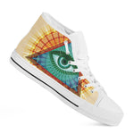 Illuminati Eye of Providence Print White High Top Shoes