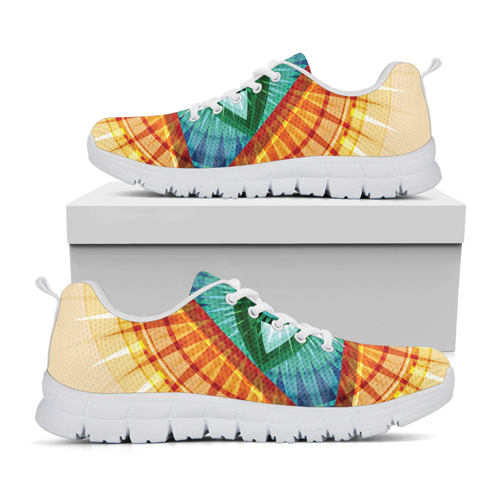 Illuminati Eye of Providence Print White Sneakers