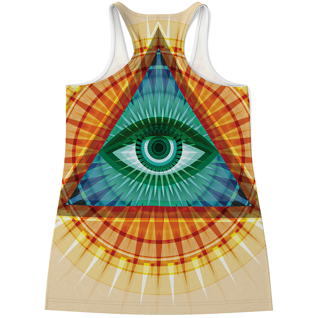 Illuminati Eye of Providence Print Women's Racerback Tank Top