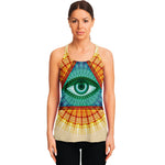 Illuminati Eye of Providence Print Women's Racerback Tank Top