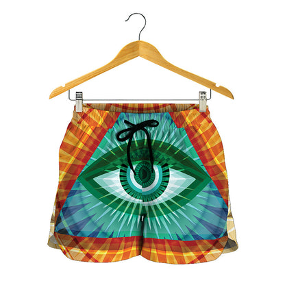 Illuminati Eye of Providence Print Women's Shorts