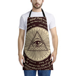 Illuminati Eye of Providence Symbol Print Apron