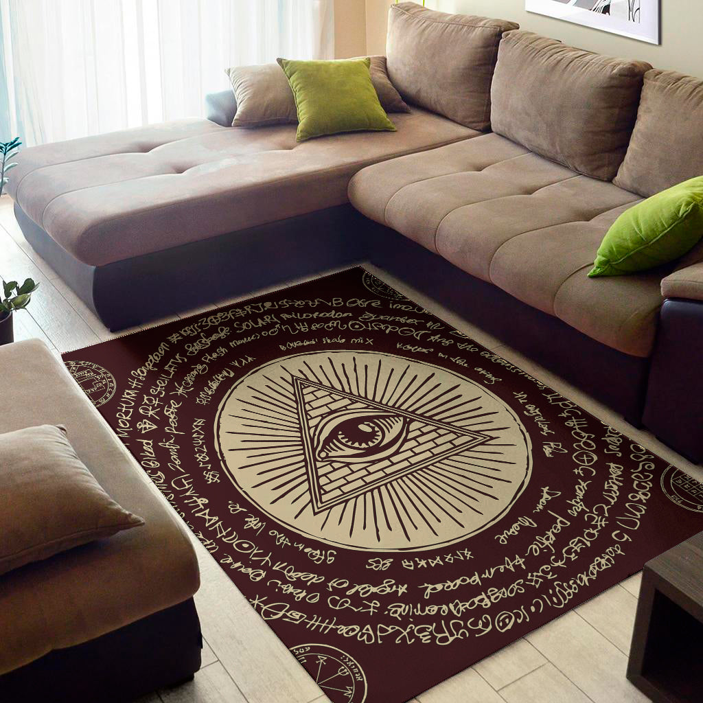 Illuminati Eye of Providence Symbol Print Area Rug