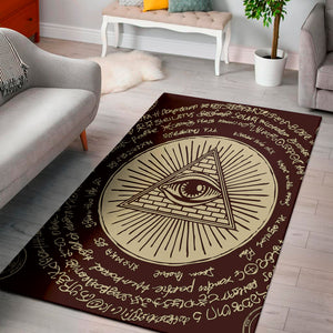 Illuminati Eye of Providence Symbol Print Area Rug