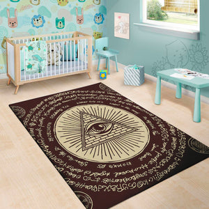 Illuminati Eye of Providence Symbol Print Area Rug