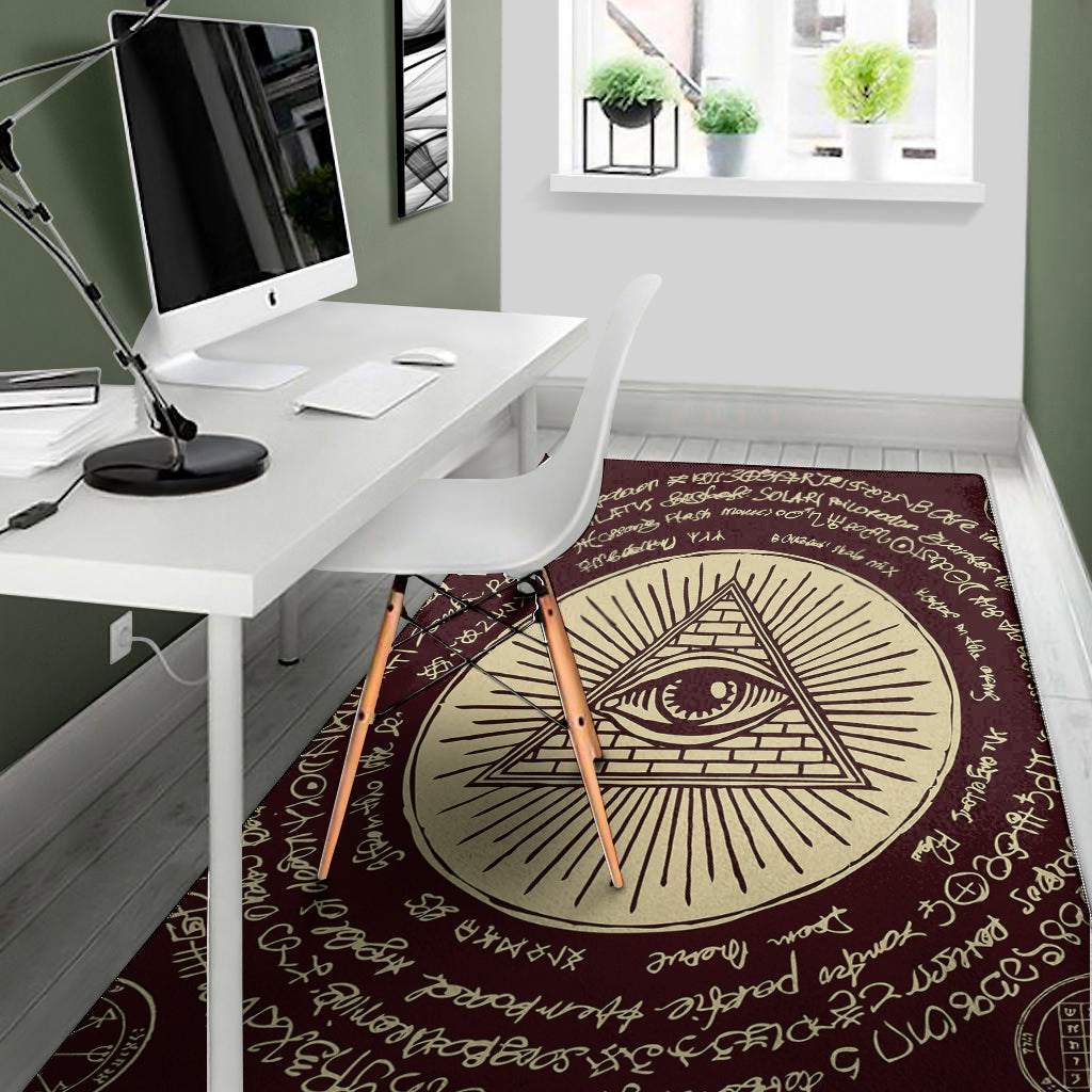 Illuminati Eye of Providence Symbol Print Area Rug