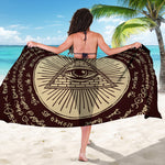 Illuminati Eye of Providence Symbol Print Beach Sarong Wrap