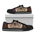 Eye of Providence Symbol Print Black Low Top Sneakers