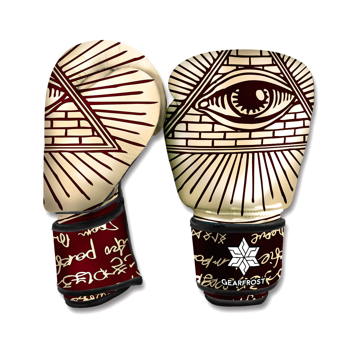 Illuminati Eye of Providence Symbol Print Boxing Gloves