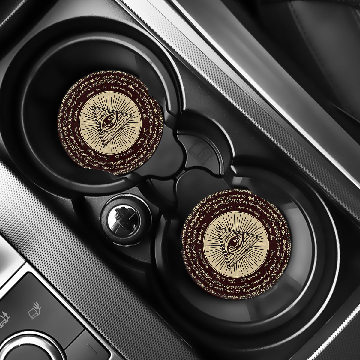 Illuminati Eye of Providence Symbol Print Car Coasters