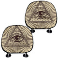 Eye of Providence Symbol Print Car Headrest Covers