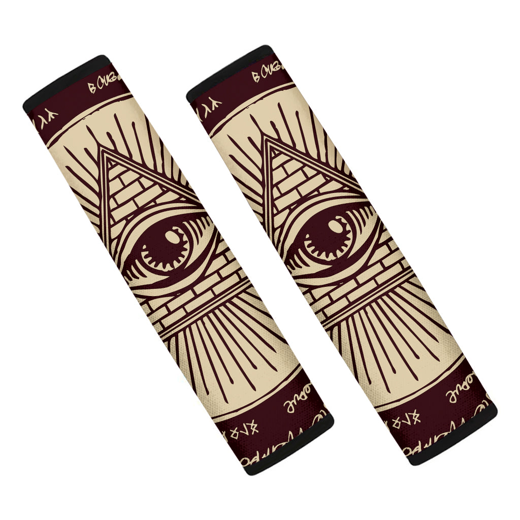 Illuminati Eye of Providence Symbol Print Car Seat Belt Covers