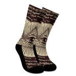 Illuminati Eye of Providence Symbol Print Crew Socks