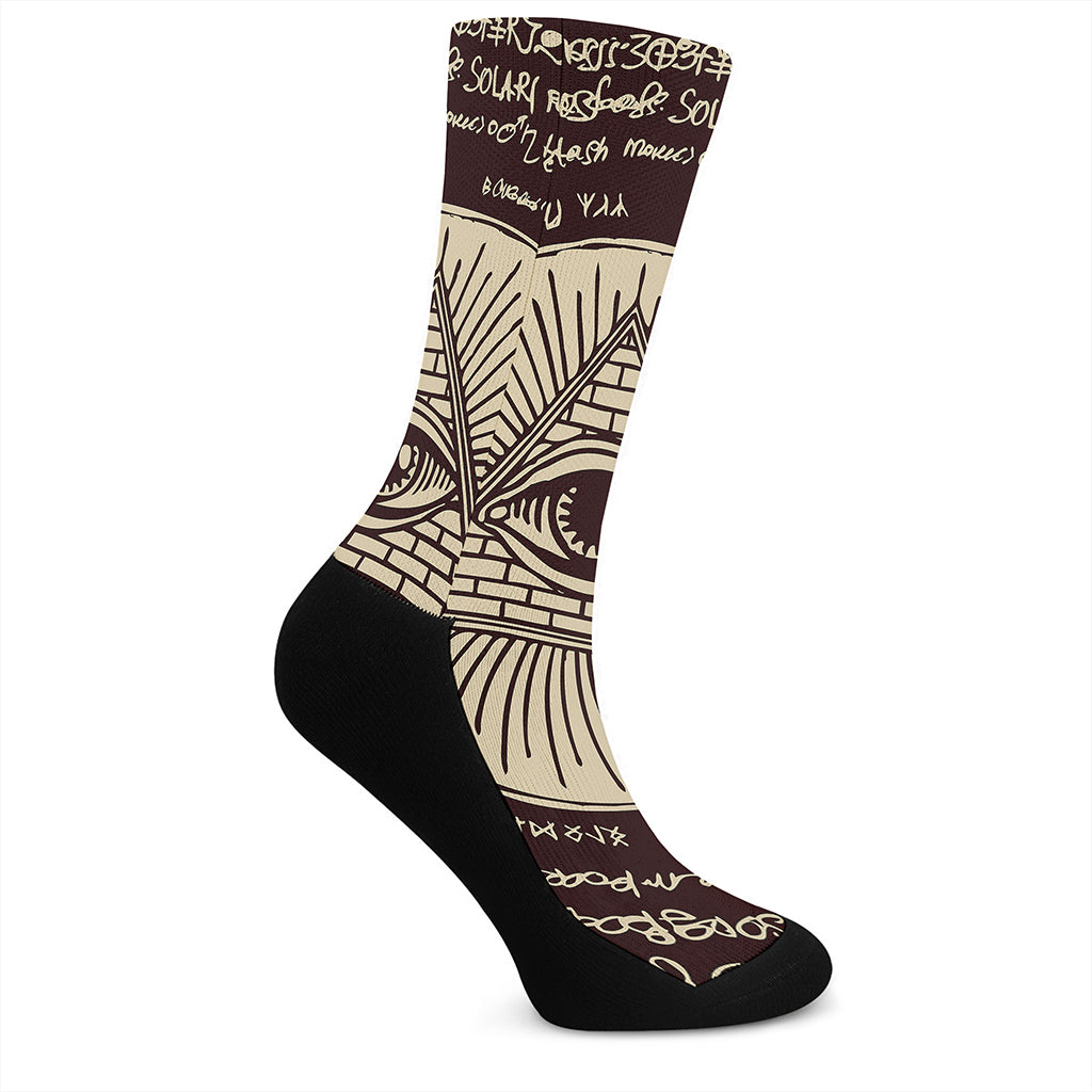 Illuminati Eye of Providence Symbol Print Crew Socks