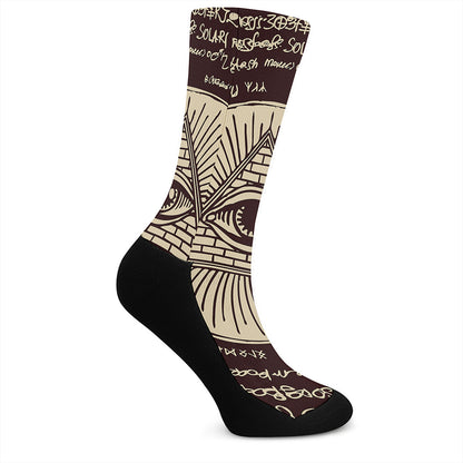 Illuminati Eye of Providence Symbol Print Crew Socks
