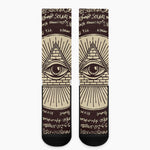 Illuminati Eye of Providence Symbol Print Crew Socks