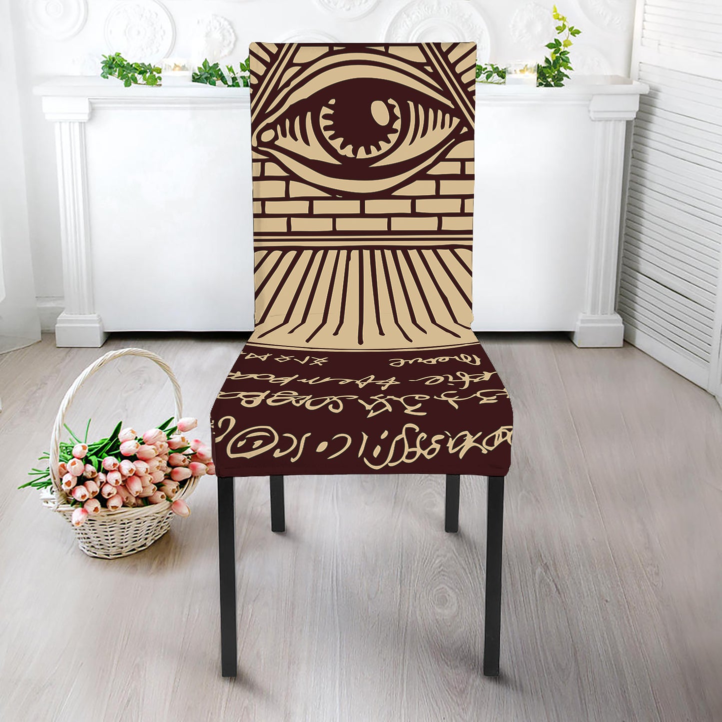 Illuminati Eye of Providence Symbol Print Dining Chair Slipcover