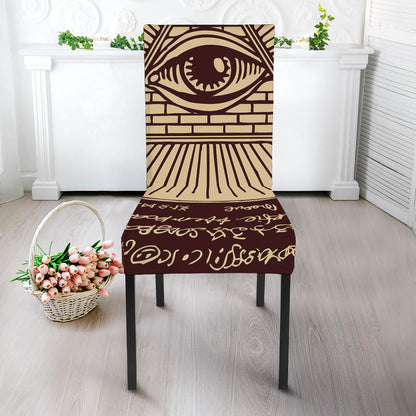 Illuminati Eye of Providence Symbol Print Dining Chair Slipcover