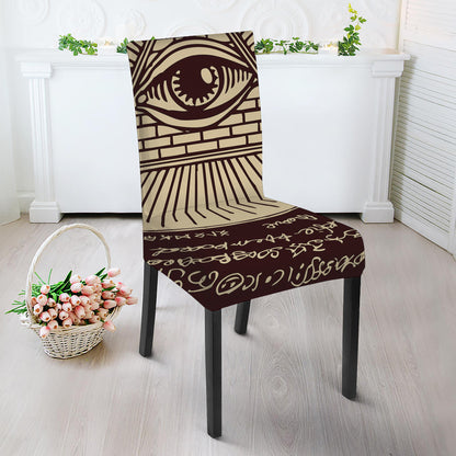 Illuminati Eye of Providence Symbol Print Dining Chair Slipcover