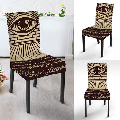 Illuminati Eye of Providence Symbol Print Dining Chair Slipcover