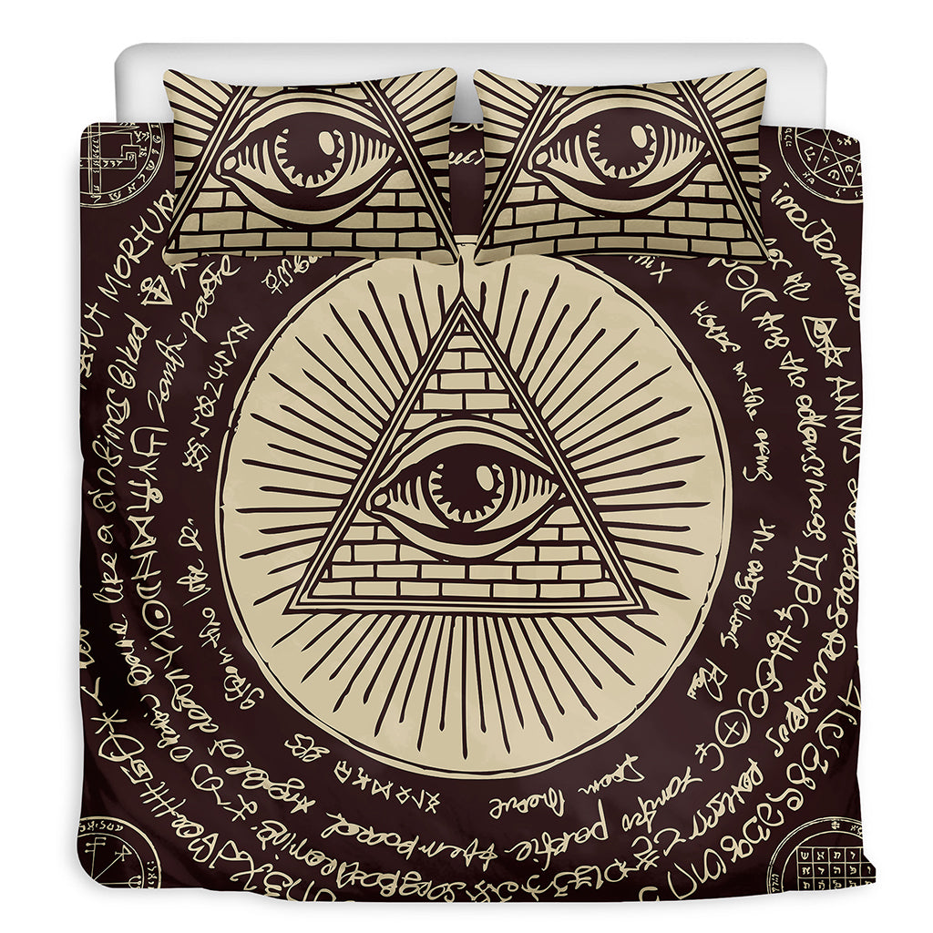 Illuminati Eye of Providence Symbol Print Duvet Cover Bedding Set
