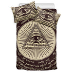 Illuminati Eye of Providence Symbol Print Duvet Cover Bedding Set