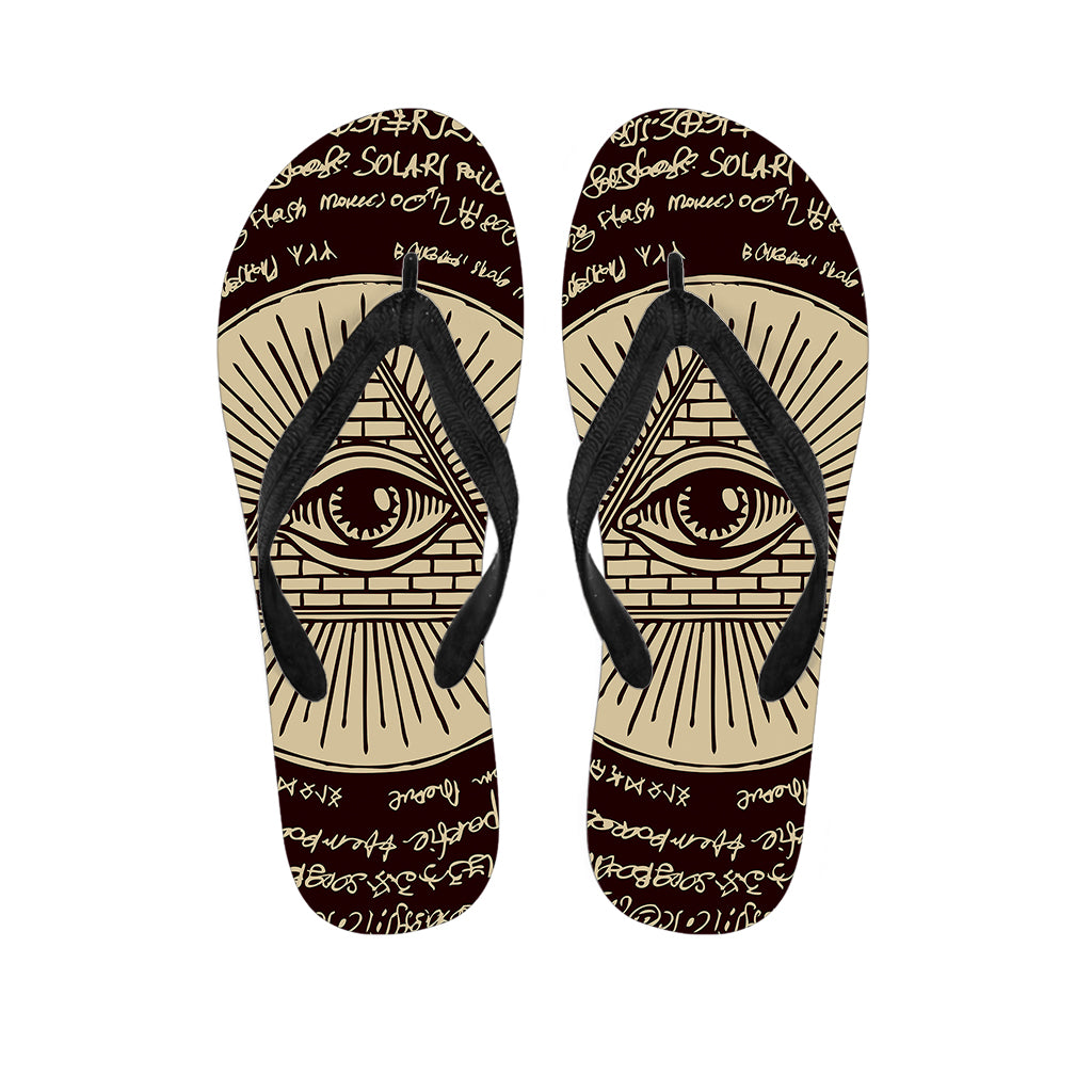 Illuminati Eye of Providence Symbol Print Flip Flops