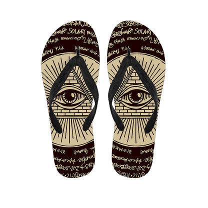 Illuminati Eye of Providence Symbol Print Flip Flops