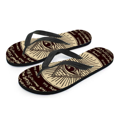 Illuminati Eye of Providence Symbol Print Flip Flops