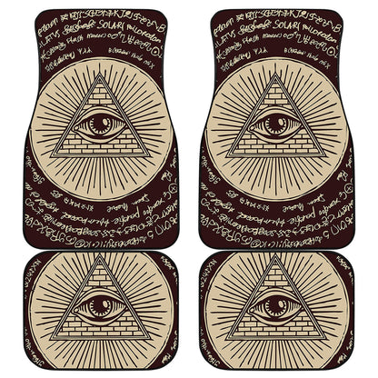 Illuminati Eye of Providence Symbol Print Front and Back Car Floor Mats