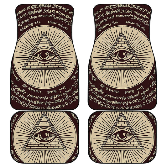 Illuminati Eye of Providence Symbol Print Front and Back Car Floor Mats
