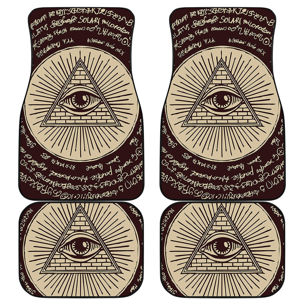 Illuminati Eye of Providence Symbol Print Front and Back Car Floor Mats