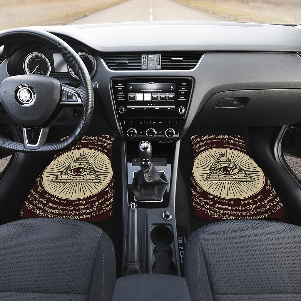 Illuminati Eye of Providence Symbol Print Front and Back Car Floor Mats