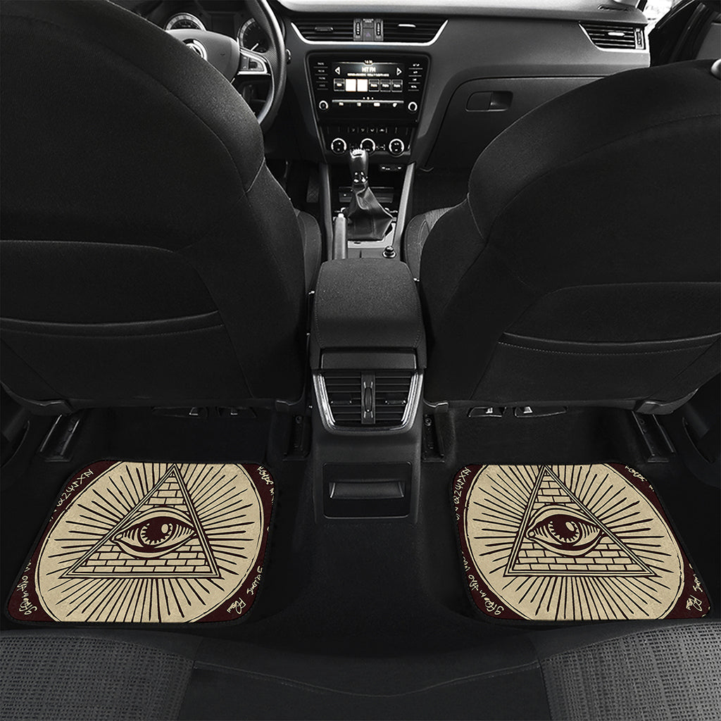 Illuminati Eye of Providence Symbol Print Front and Back Car Floor Mats