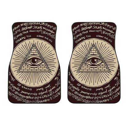 Illuminati Eye of Providence Symbol Print Front Car Floor Mats