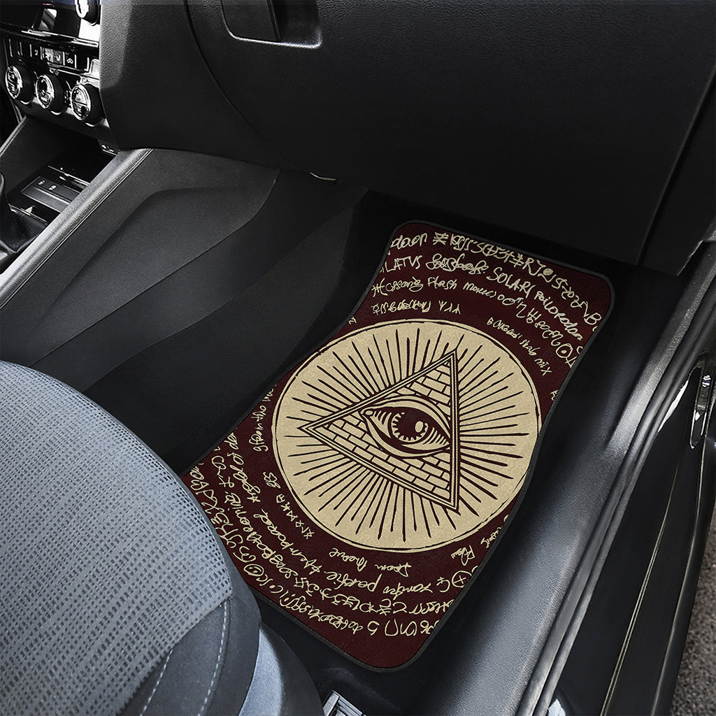 Illuminati Eye of Providence Symbol Print Front Car Floor Mats