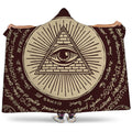Eye of Providence Symbol Print Hooded Blanket