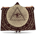 Illuminati Eye of Providence Symbol Print Hooded Blanket
